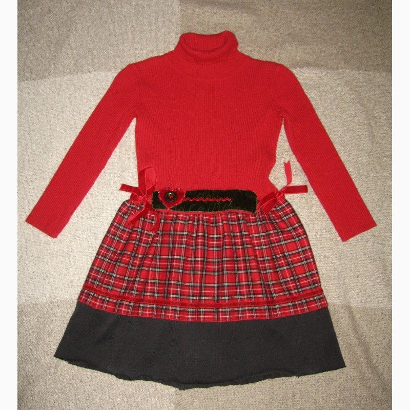 Фото 2. Красное шерстяное платье FLASH Italy для девочки