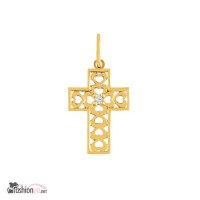 Золотой крестик с бриллиантом 0, 02 карат. НОВЫЙ (Код: 14072)