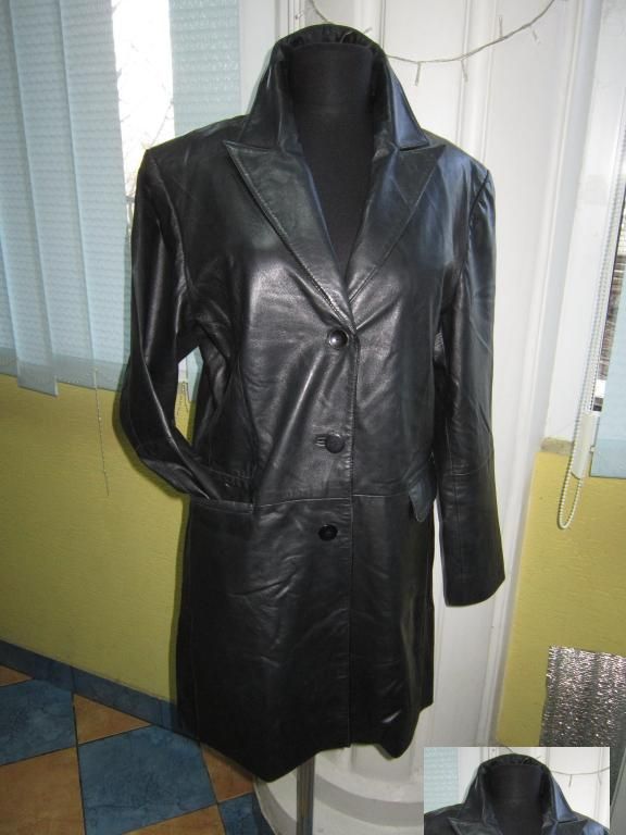 Оригинальная женская кожаная куртка-плащ. Германия. Лот 849