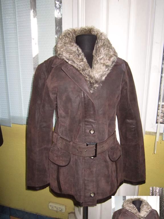 Фото 3. Женская кожаная куртка с поясом DESIGNER S. Дания. 52р. Лот 745