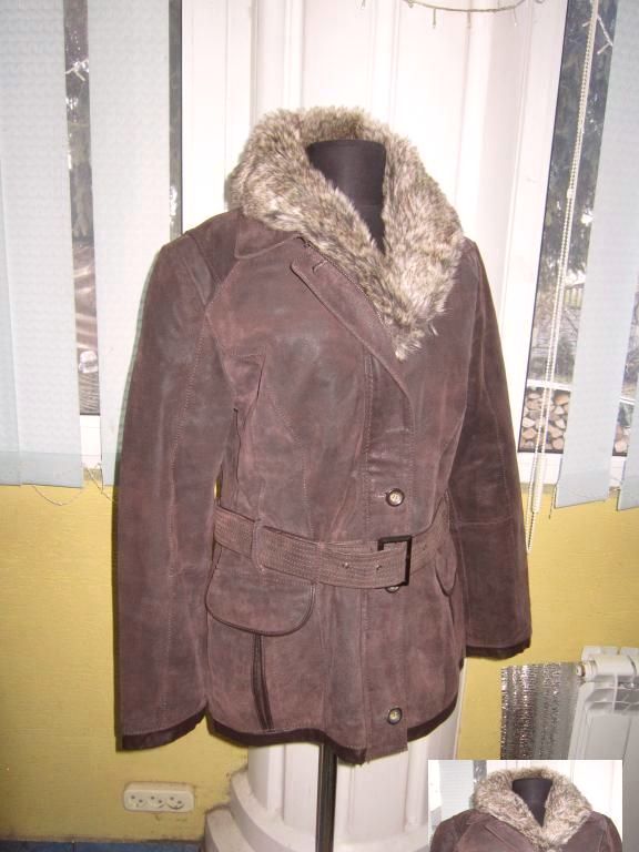 Фото 7. Женская кожаная куртка с поясом DESIGNER S. Дания. 52р. Лот 745