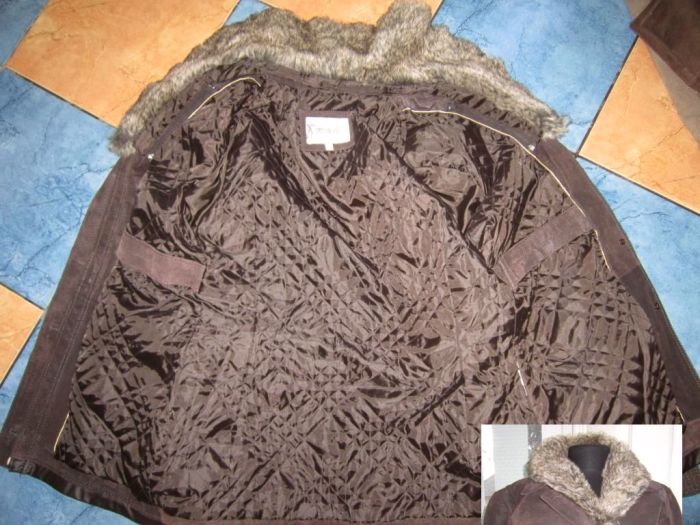 Фото 8. Женская кожаная куртка с поясом DESIGNER S. Дания. 52р. Лот 745