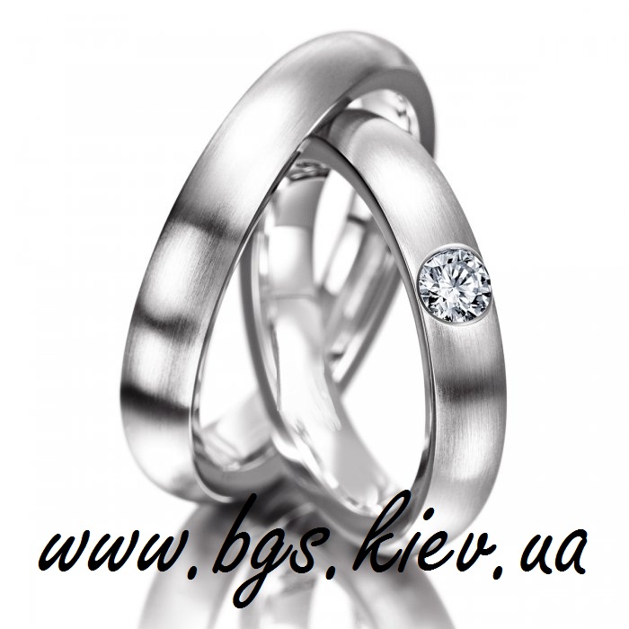 Фото 6. Обручальные кольцо белое золото с бриллиантом на заказ