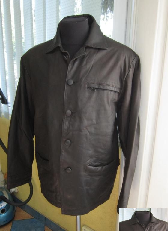 Большая кожаная мужская куртка MILANO Real Leather. Кипр. 58р. Лот 1022