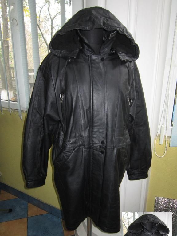 Фото 3. Большая утеплённая женская кожаная куртка с капюшоном CANDA. Голландия. 58р. Лот 975