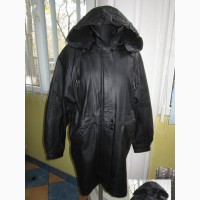 Большая утеплённая женская кожаная куртка с капюшоном CANDA. Голландия. 58р. Лот 975