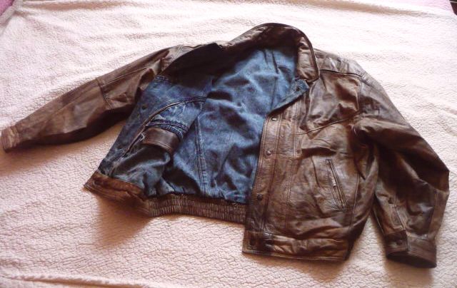 Фото 3. Большая кожаная мужская куртка. Лот 606