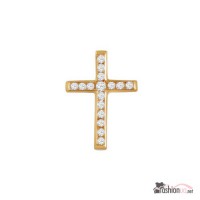 Золотой крестик с бриллиантами 0, 24 карат. НОВЫЙ (Код: 16200)