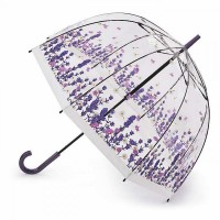 Женский зонт-трость прозрачный Fulton L042 Birdcage-2 Flower Field
